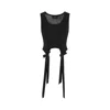 Simone Rocha Tank Top With Bow Tails And Asymmetric Hem In Black