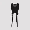 Simone Rocha Tank Top With Bow Tails And Asymmetric Hem In Black