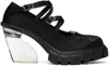 Simone Rocha Black Criss-cross Ballerina Heels In Black/clear