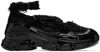 Simone Rocha Black Criss-cross Tracker Ballerina Flats In Black/black/jet
