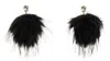 Simone Rocha Black Crystal Stud Pompom Earrings In Black/crystal
