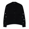 Simone Rocha Black Cut Out Love Heart Cardigan In Black