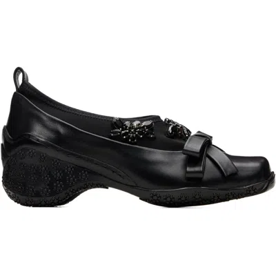 Simone Rocha Black Embellished Bow Ballet Loafers