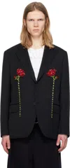 Simone Rocha Embellished Blazer In Black/red Multi