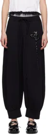 Simone Rocha Elastic Waist Sweatpants In Black/jet