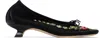 Simone Rocha 40 Crystal-embellished Mesh Pumps In Black/red Multi