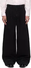 Simone Rocha Black Embellished Puddle Jeans In Black/jet