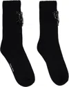 Simone Rocha Black Embellished Rose Ankle Socks In Black