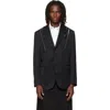 Simone Rocha Black Structured Slash Blazer In Black