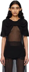 Simone Rocha Black Extended Bow Blouse In Black
