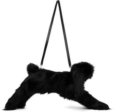 Simone Rocha Black Faux Fur Hare Crossbody Bag In Multi