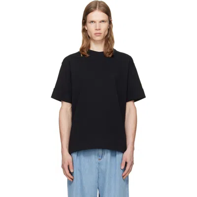 Simone Rocha Black Fitted Wire Turnup T-shirt