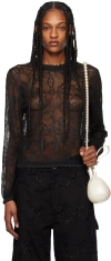 Simone Rocha Black Floral Sweater In Black