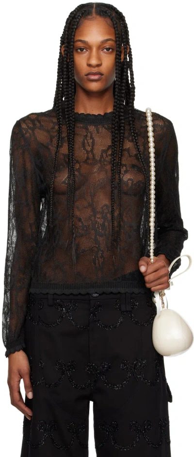 Simone Rocha Black Floral Sweater