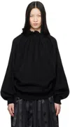 Simone Rocha Black Gathered Pleated Neck Sweater In Black