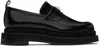 Simone Rocha Heart-toe Leather Platform Loafers In Black/pearl