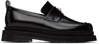 Simone Rocha Black Heart Toe Platform Loafers In Black/pearl