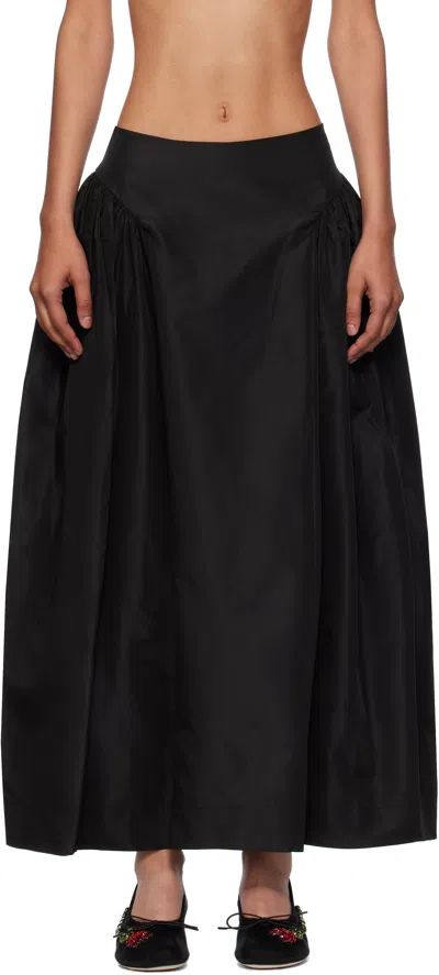 Simone Rocha Black Hip Detail Bind Maxi Skirt