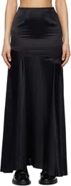 Simone Rocha Bias Cut Silk Satin Maxi Skirt In Black