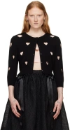 SIMONE ROCHA BLACK LOVE HEART CARDIGAN