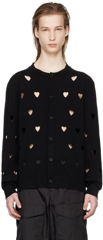 Simone Rocha Black Love Heart Cardigan