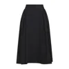 Simone Rocha Womens Black Hip Detail Flared Woven Midi Skirt In Black