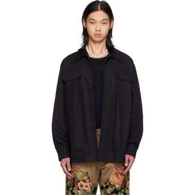 Simone Rocha Black Military Overshirt