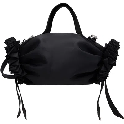 Simone Rocha Black Mini Double Ribbon Rosette Bag In Black/jet