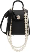 Simone Rocha Black Mini Valentine Bag In Black/pearl