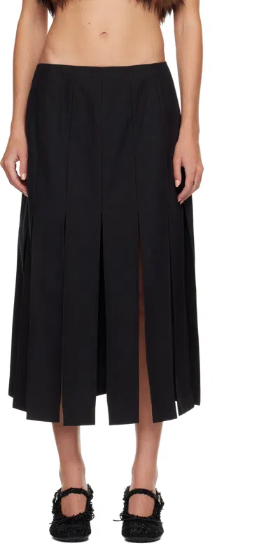 Simone Rocha Black Multi Slit Midi Skirt