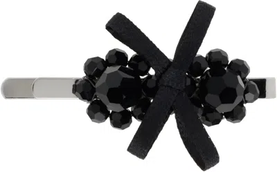 Simone Rocha Black Petite Bow Mini Flower Hair Clip