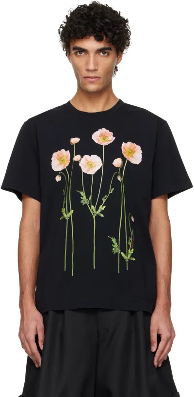 Simone Rocha ブラック Poppy Field Tシャツ In Black