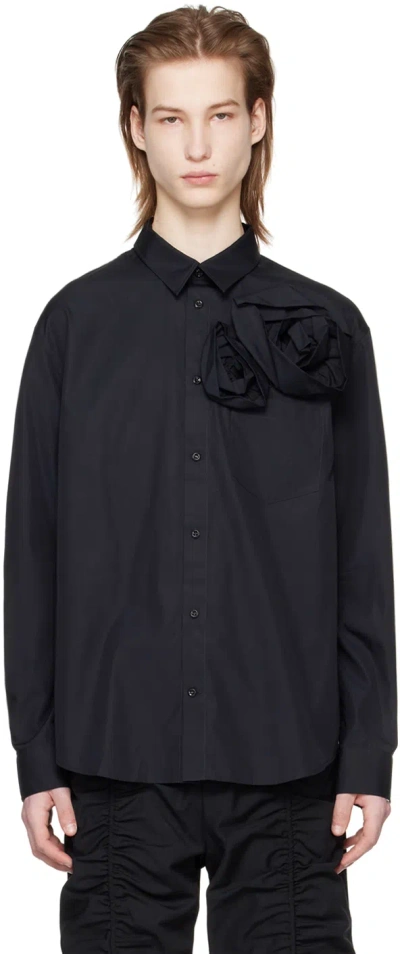 Simone Rocha Black Pressed Rose Shirt