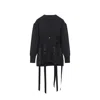 Simone Rocha Womens Charcoal Sculpted Ribbon Stretch-wool Blend Cardigan Xs In Black