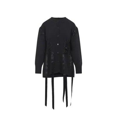 SIMONE ROCHA BLACK RIBBON CORSET CADIGAN