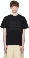 Simone Rocha Ribbon Daisy Chain Print T-shirt In Black