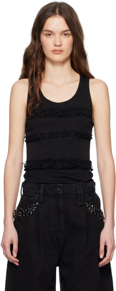Simone Rocha Black Ruffle Frill Tank Top