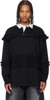Simone Rocha Black Ruffle Rugby Polo In Black