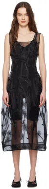 Simone Rocha Balconette Bust Detail Dress In Black/black