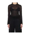Simone Rocha Black Sheer Fitted Ballet Mesh T-shirt In Black
