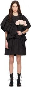 Simone Rocha Black Short Ruffle Minidress In Black