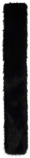 Simone Rocha Black Slim Faux Fur Scarf In Black