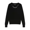 Simone Rocha Black Classic Long Sleeve Fine Knit Sweater In Black