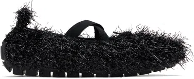 Simone Rocha Black Tinsel Grip Ballerina Flats