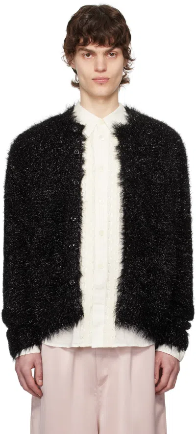 Simone Rocha Black Tinsel Knit Cardigan
