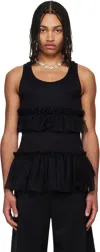 Simone Rocha Black Tutu Hem Tank Top In Black