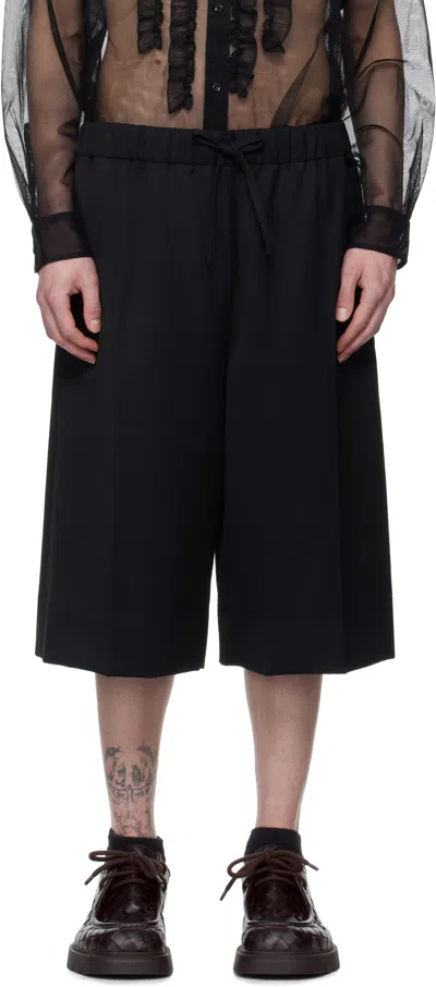 Simone Rocha Black Wide Leg Long Shorts