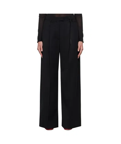 SIMONE ROCHA BLACK WIDE LEG PUDDLE TROUSERS