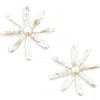 Simone Rocha Blooming Flower Baroque Pearl Earrings In White