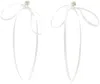 Simone Rocha Blue Bow Ribbon Stud Earrings In Duck Egg/duck Egg